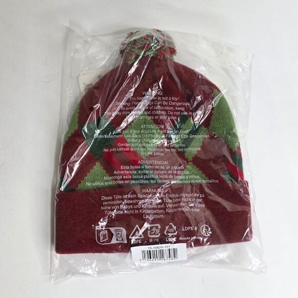 Pokémon Center Mousehold Pokemon Holiday Red Knit Beanie One Size Adult - NEW - Picture 3 of 4